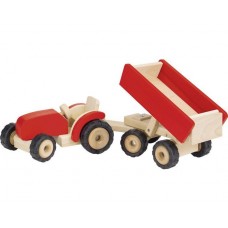 Traktor mit Anhänger - rot