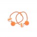 Haar elastisch mit Perlen, 2 Stück, orange
