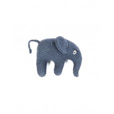 Gestrickte Elefantenrassel - Blau